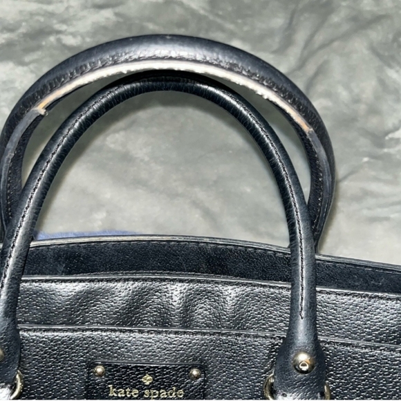 Kate Spade ♠️ Black Pebbled Leather Handbag & Wallet SET - Picture 9 of 16